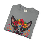 Day of the Dead Chihuahua T-Shirt — "El Rey de la Fiesta" Sugar Skull Tee