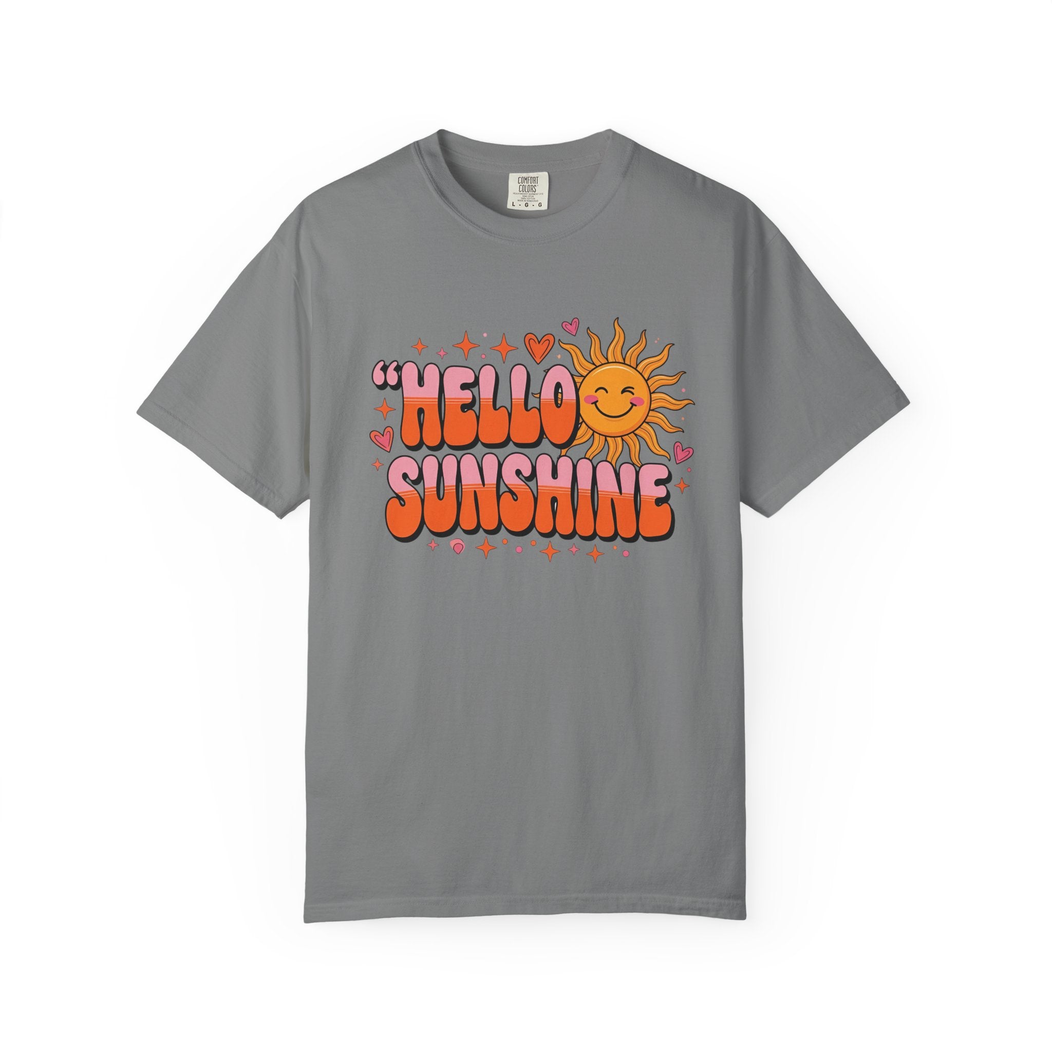 Hello Sunshine T-Shirt — Retro Smiley Sun Graphic Tee