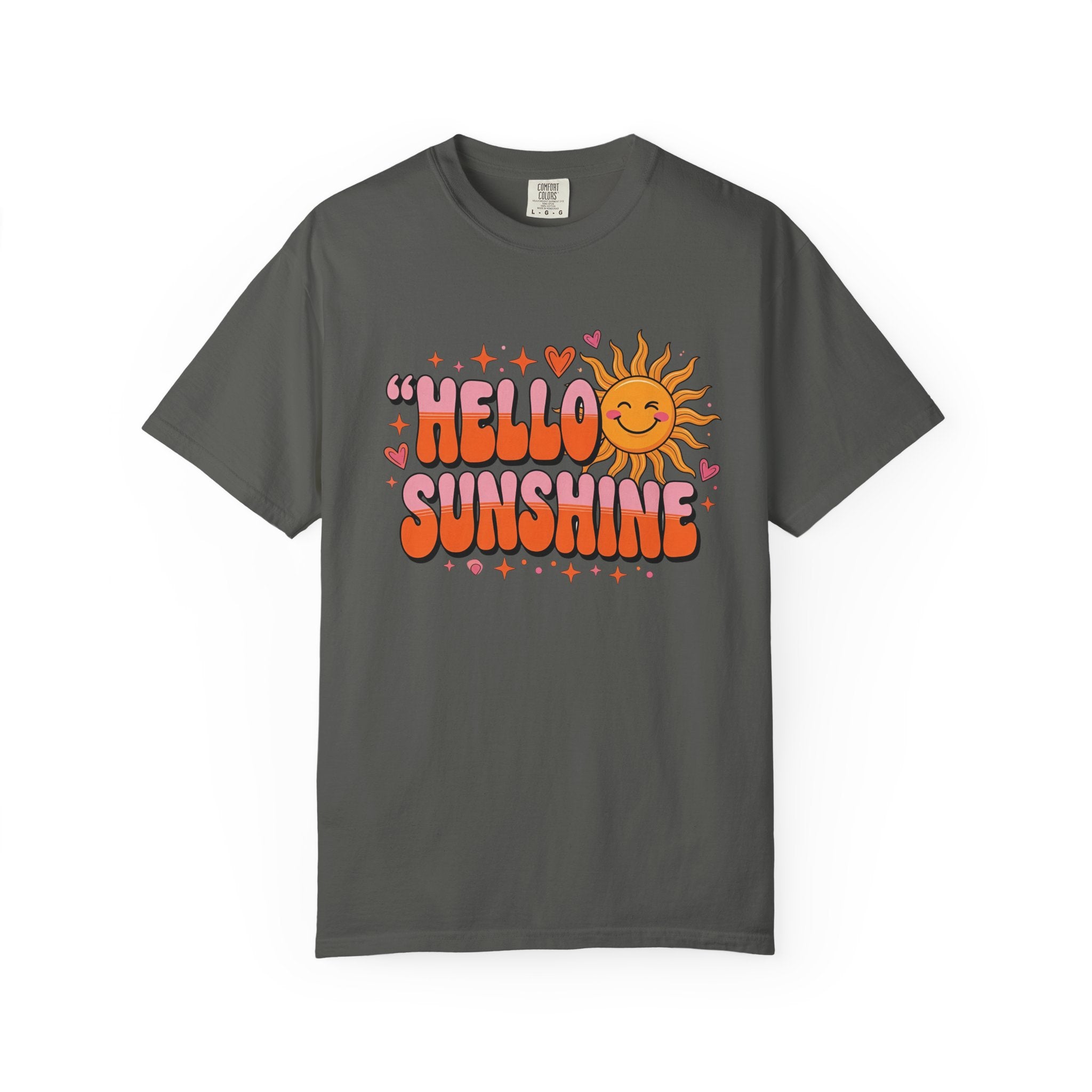 Hello Sunshine T-Shirt — Retro Smiley Sun Graphic Tee
