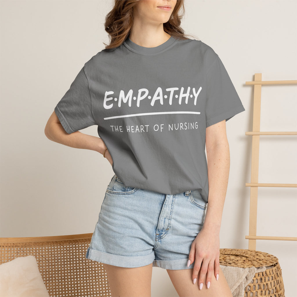 Empathy Graphic T-Shirt — Soft Neutral Garment-Dyed Tee with 'EMPATHY' Print