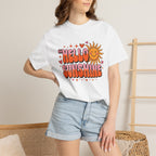 Hello Sunshine T-Shirt — Retro Smiley Sun Graphic Tee