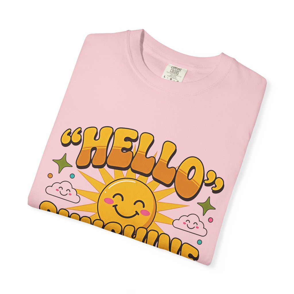Hello Sunshine T-Shirt — Retro Smiley Sun Graphic Tee