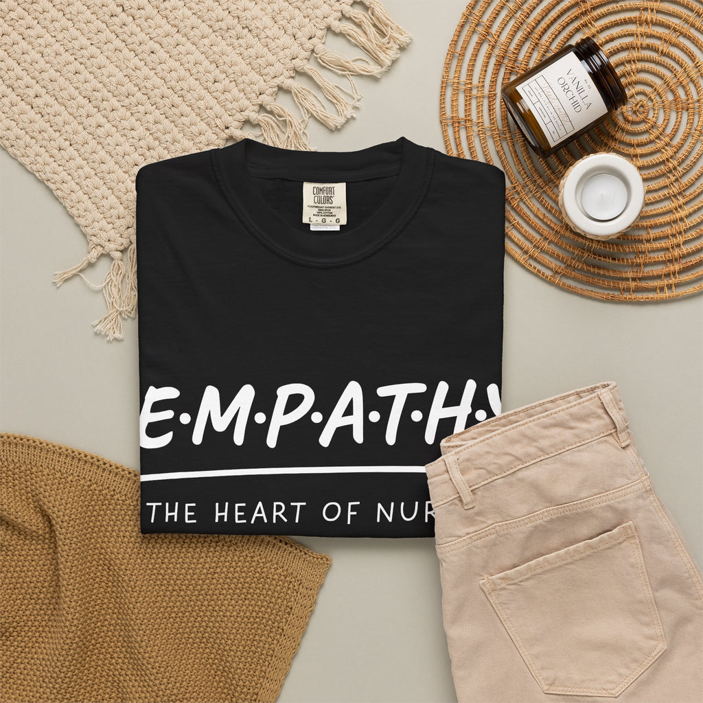Empathy Graphic T-Shirt — Soft Neutral Garment-Dyed Tee with 'EMPATHY' Print