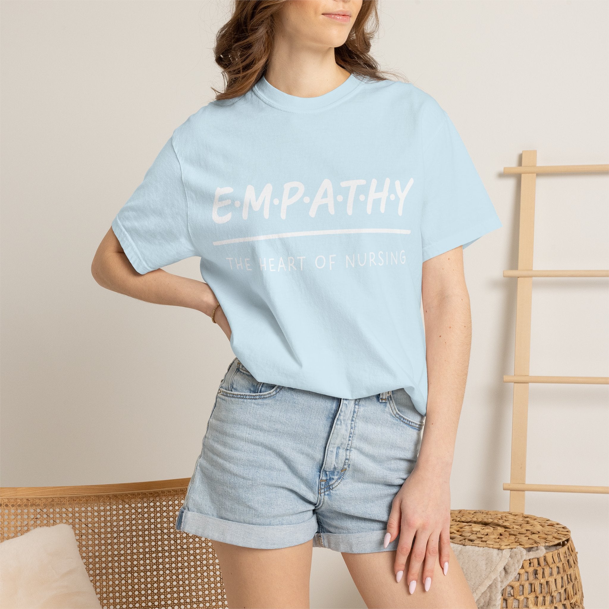 Empathy Graphic T-Shirt — Soft Neutral Garment-Dyed Tee with 'EMPATHY' Print