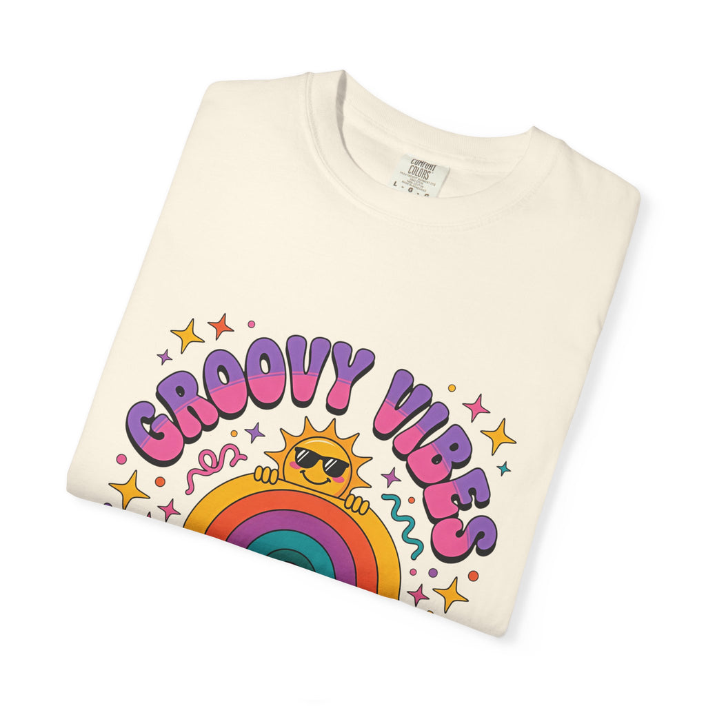 Groovy Vibes Retro Sun Rainbow T-Shirt