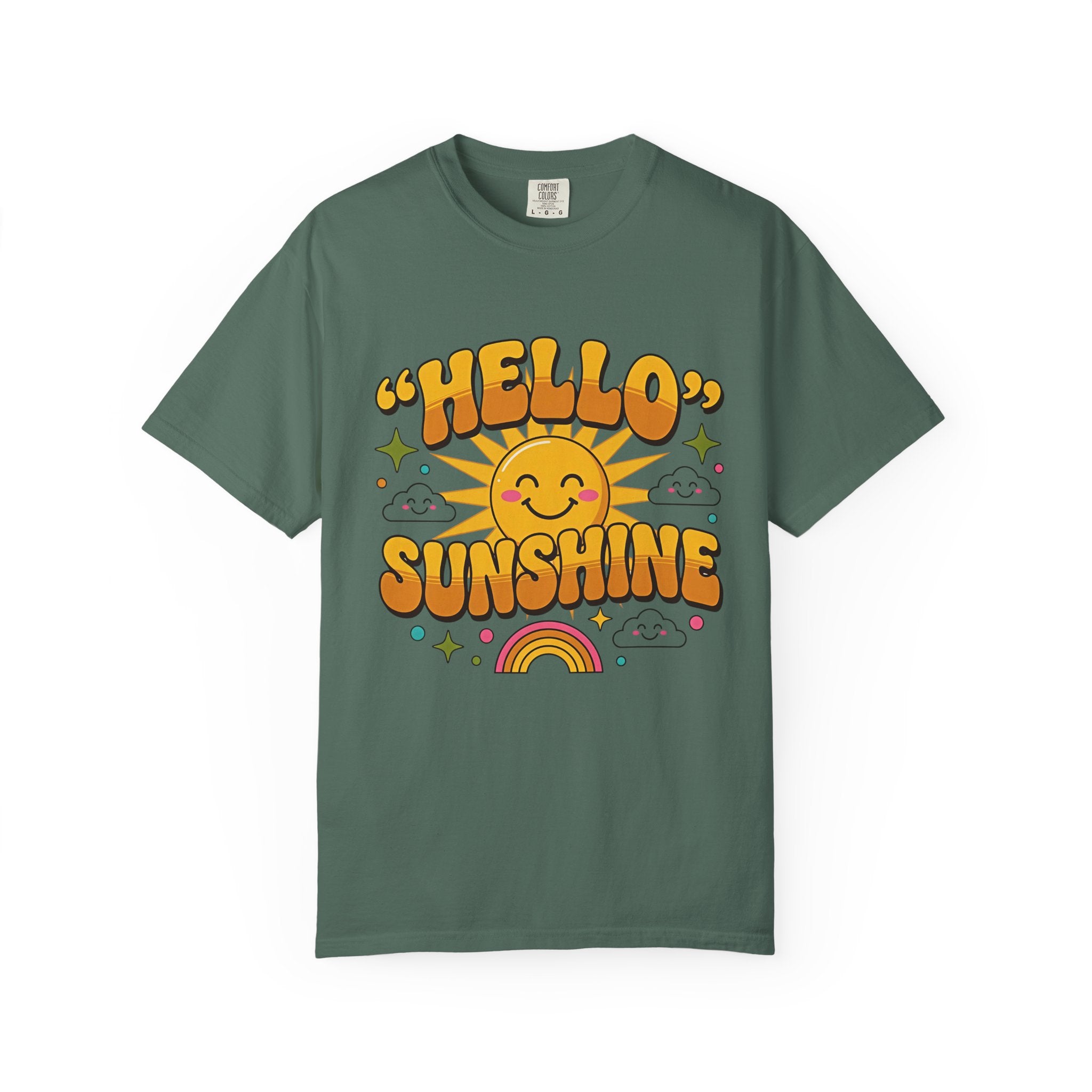 Hello Sunshine T-Shirt — Retro Smiley Sun Graphic Tee