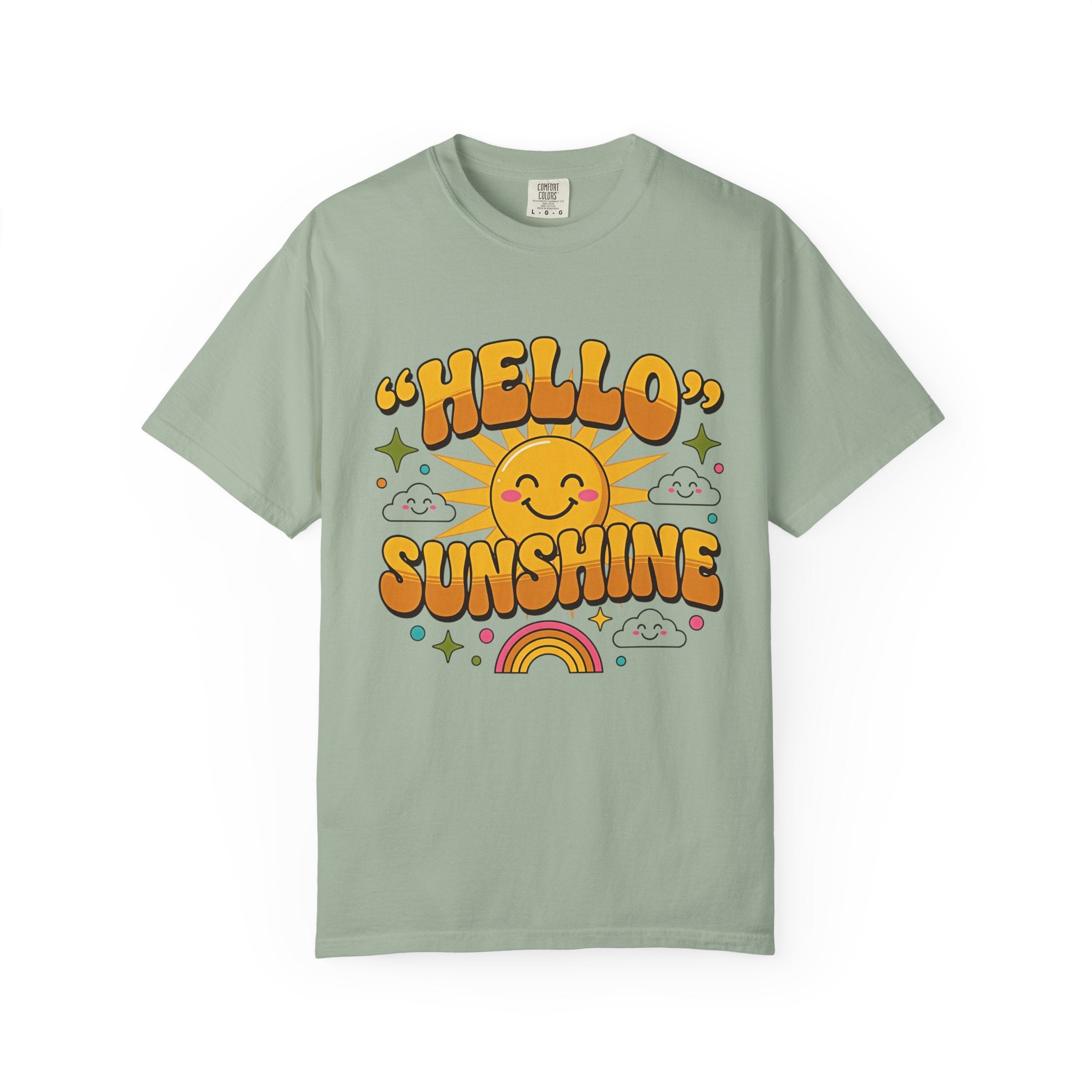 Hello Sunshine T-Shirt — Retro Smiley Sun Graphic Tee