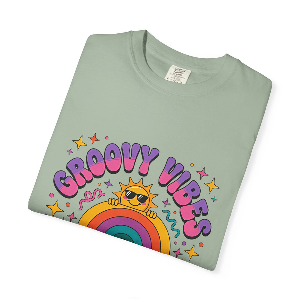 Groovy Vibes Retro Sun Rainbow T-Shirt