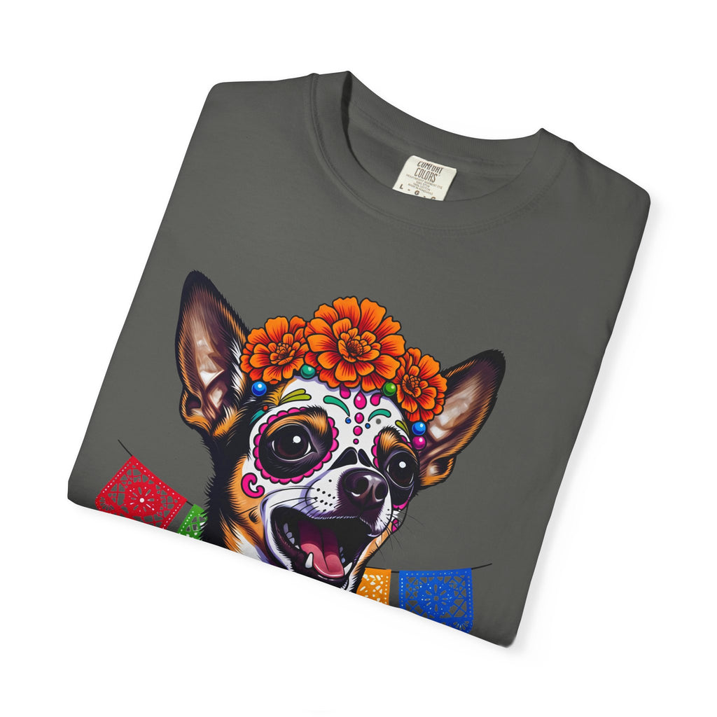 Day of the Dead Chihuahua T-Shirt — "Canta Con El Alma" Colorful Sugar Skull Tee
