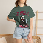 T-Shirt — "Beauty Is Terrifying" Ghostface Makeup Graphic Tee