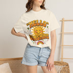 Hello Sunshine T-Shirt — Retro Smiley Sun Graphic Tee