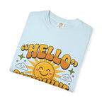 Hello Sunshine T-Shirt — Retro Smiley Sun Graphic Tee