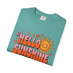Hello Sunshine T-Shirt — Retro Smiley Sun Graphic Tee
