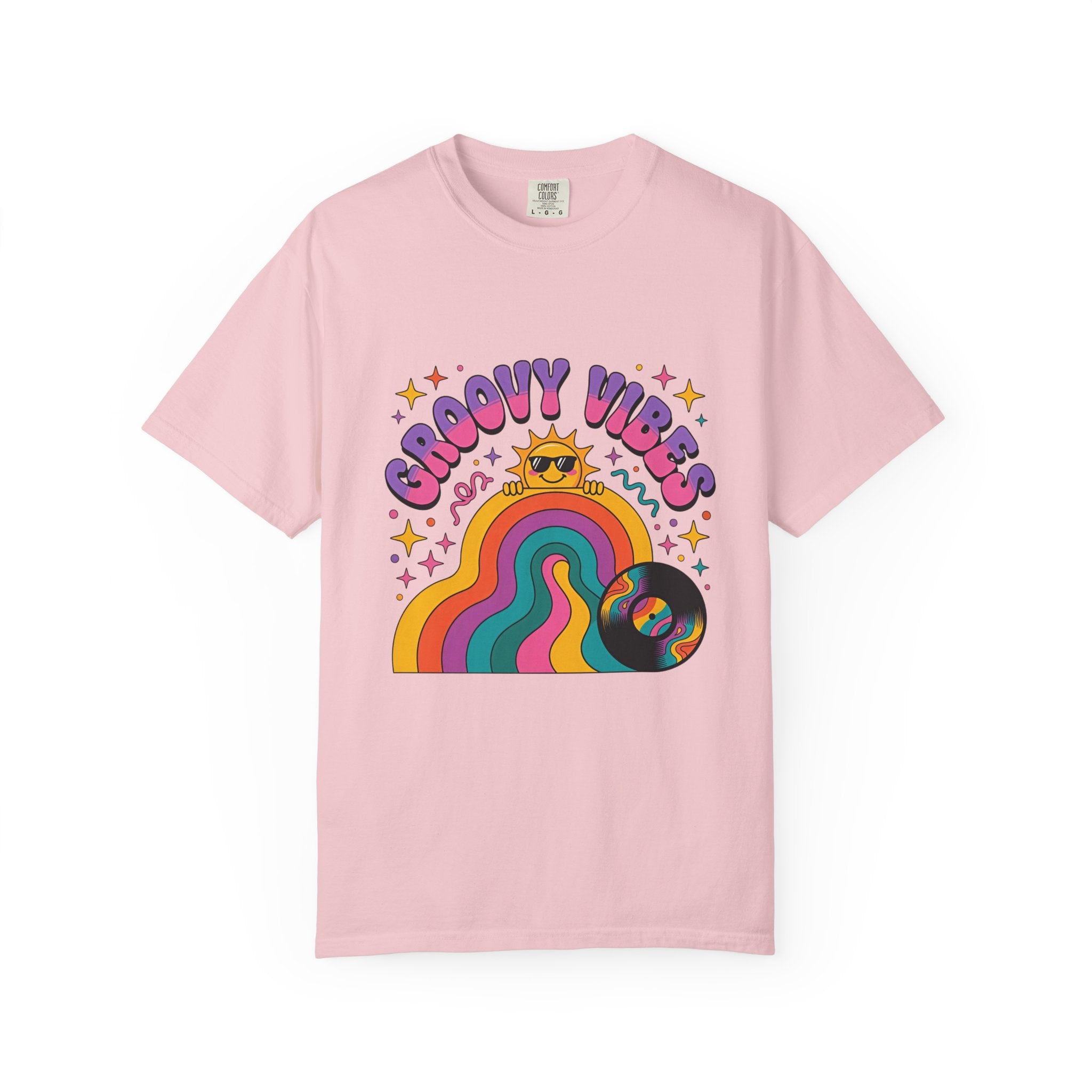 Groovy Vibes Retro Sun Rainbow T-Shirt