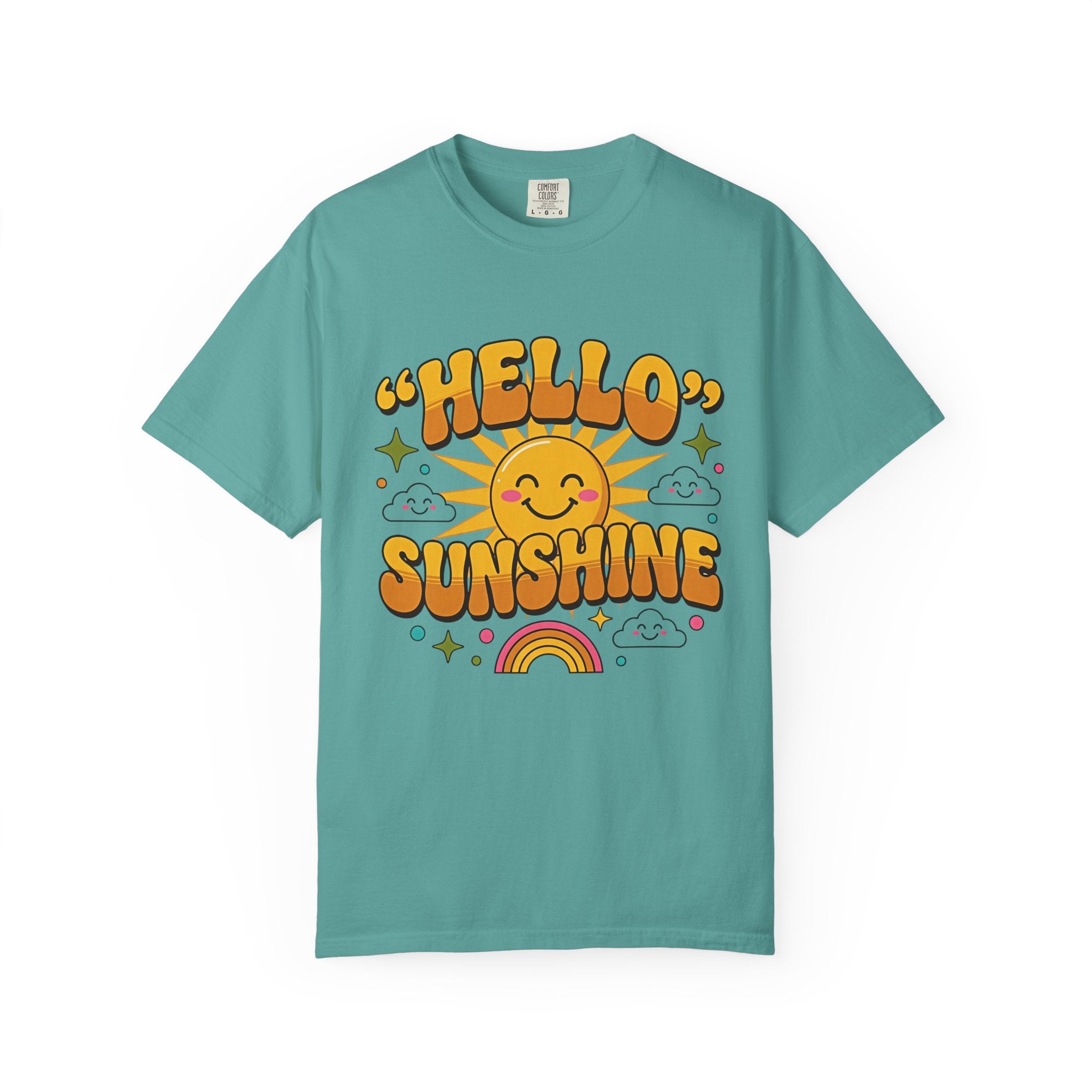 Hello Sunshine T-Shirt — Retro Smiley Sun Graphic Tee