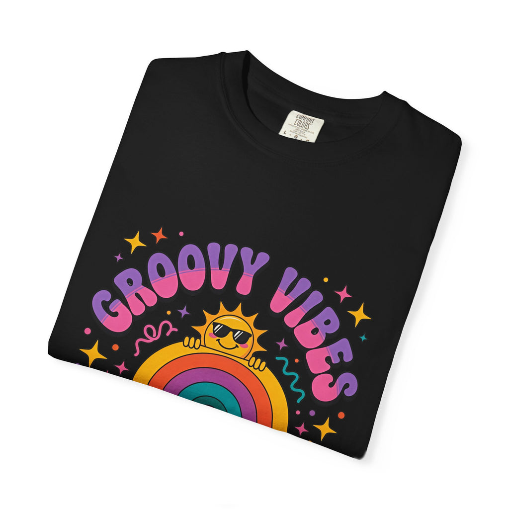 Groovy Vibes Retro Sun Rainbow T-Shirt
