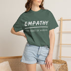 Empathy Graphic T-Shirt — Soft Neutral Garment-Dyed Tee with 'EMPATHY' Print